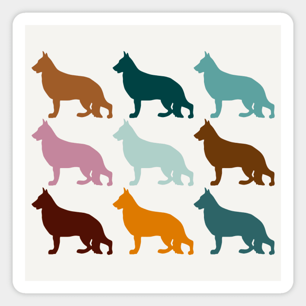 German Shepherd Dogs in Rainbow Colors Magnet by Bridgett3602